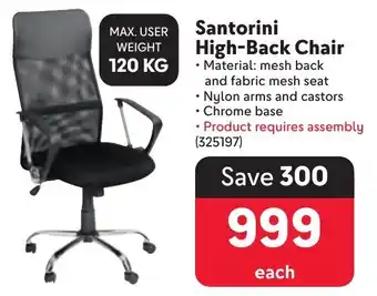 Makro Santorini High-Back Chair offer