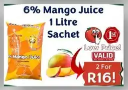 Foodeez 6% Mango Juice Sachet offer