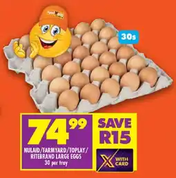 FoodWorld Nulaid/ farmyard/ toplay/ ritebrand large eggs offer