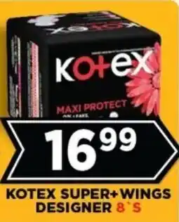 Goal Supermarket Kotex super+ wings designer offer
