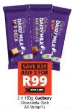 Checkers Cadbury Chocolate Slab offer