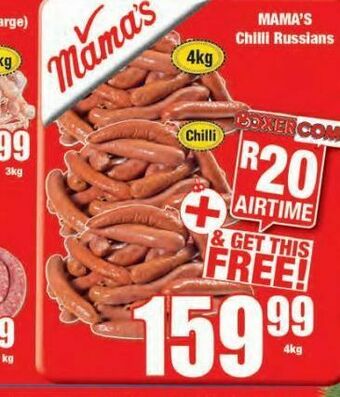 Boxer Mama's chilli russians offer