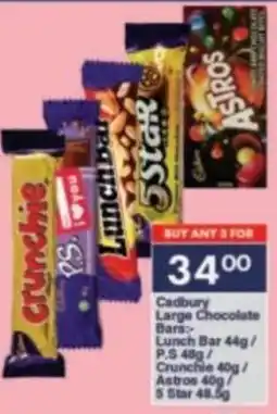 President Hyper Cadbury Large Chocolate Bars Lunch Bar/ P.S/ Crunchie/ Astros/ 5 Star offer