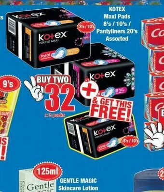 Boxer Kotex sanitarity pads 2 offer
