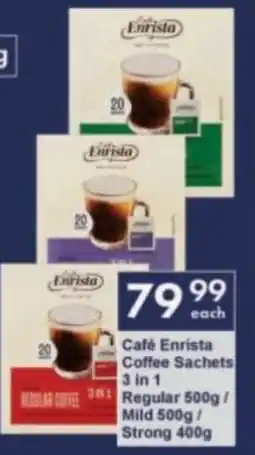 President Hyper Café Enrista Coffee Sachets 3 in 1 Regular/ Mild/ Strong offer
