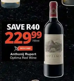 Checkers Anthonij Rupert Optima Red Wine offer