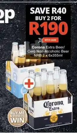 Checkers Corona Extra Beer/ Cero Non-Alcoholic Beer offer