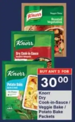 President Hyper Knorr Dry Cook-in-Sauce/ Veggie Bake/ Potato Bake Packets offer