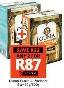 Checkers Ouma Rusks All Variants offer