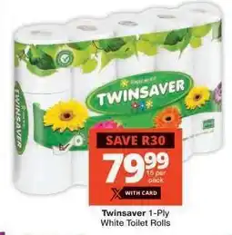 Checkers TWINSAVER 1-PLY WHITE TOILET ROLLS offer