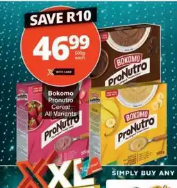 Checkers Bokomo ProNutro Cereal offer