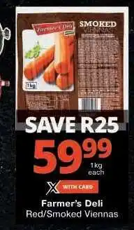 Checkers FARMER’S DELI RED/SMOKED VIENNAS offer