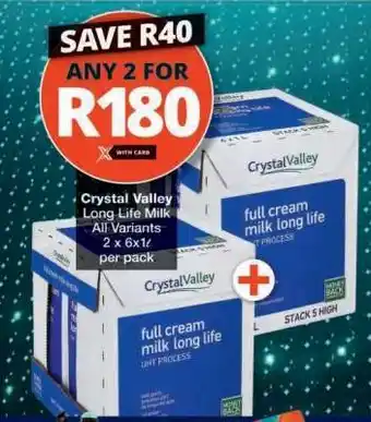 Checkers CRYSTAL VALLEY LONG LIFE MILK offer