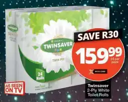 Checkers Twinsaver 2-Ply White Toilet Rolls offer