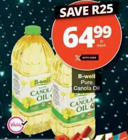 Checkers B-Well Pure Canola Oil offer