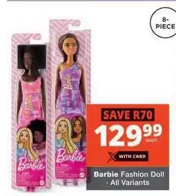 Checkers Barbie Fashion Doll offer