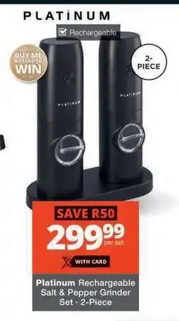 Checkers Platinum Rechargeable Salt & Pepper Grinder Set - 2-Piece offer