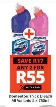 Checkers Domestos Thick Bleach offer