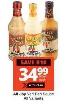 Checkers All Joy Veri Peri Sauce offer