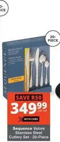 Checkers Sequence Valore Stainless Steel Cutlery Set offer