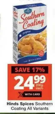 Checkers Hinds Spices Southern Coating All Variants offer