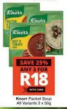 Checkers Knorr Packet Soup offer