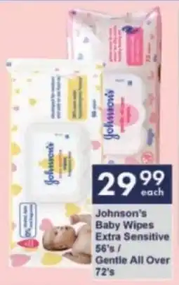 President Hyper Johnson's Baby Wipes Extra Sensitive/ Gentle All Over offer