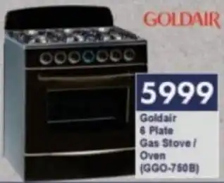 President Hyper Goldair 6 Plate Gas Stove/ Oven offer