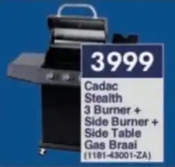 President Hyper Cadac Stealth 3 Burner + Side Burner+ Side Table Gas Braai offer