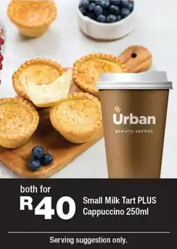 OK Foods Small Milk Tart PLUS Cappuccino offer