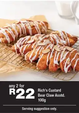 OK Foods Rich's Custard Bear Claw Asstd. offer