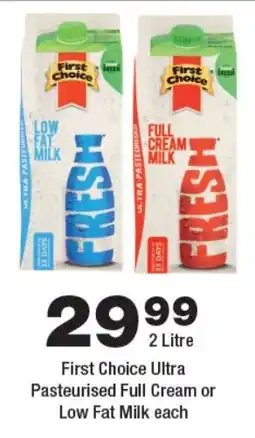 OK Foods First Choice Ultra Pasteurised Full Cream or Low Fat Milk offer