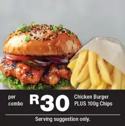 OK Foods Chicken Burger PLUS Chips offer