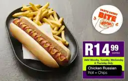 Take 'n Pay Chicken Russian Roll + Chips offer