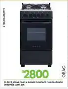 Fair Price Obac 4 Burner 50 x 50 Matt Blk Compact Full Gas Stove OB500G/S 21-582 offer
