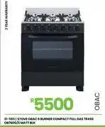 Fair Price Obac 6 Burner Matt Blk 76 x 60 Compact Full Gas Stove OB760G/S 21-585 offer