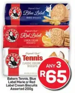 Pick n Pay Hypermarket Bakers Tennis, Blue Label Marie or Red Label Cream Biscuits Assorted offer