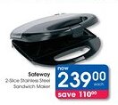 Clicks Safeway 2-Slice Stainless Steel Sandwich Maker offer