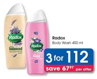 Clicks Radox Body Wash offer