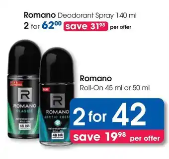 Clicks Romano Roll-On offer