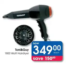 Clicks Toni&Guy 1800 Watt Hairdryer offer