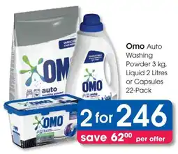 Clicks Omo Auto Washing Powder, Liquid or Capsules offer