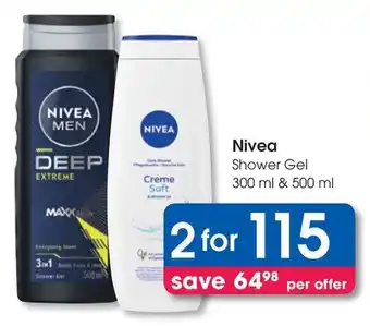 Clicks Nivea Shower Gel offer
