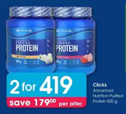 Clicks Clicks Advanced Nutrition Purified Protein offer