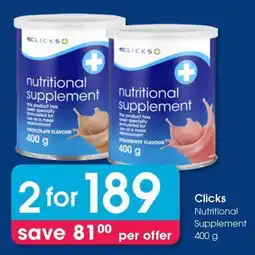 Clicks Clicks Nutritional Supplement offer