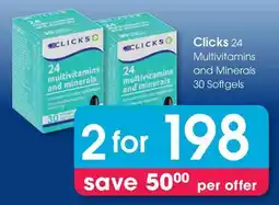 Clicks Clicks 24 Multivitamins and Minerals Softgels offer