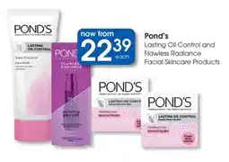 Clicks Pond's Lasting Oil Control and Flawless Radiance Facial Skincare Products offer