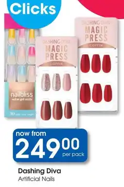 Clicks Dashing Diva Artificial Nails offer