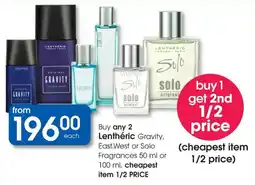 Clicks Lenthéric Gravity, East West or Solo Fragrances offer