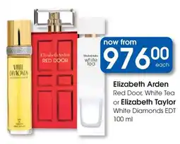 Clicks Elizabeth Arden Red Door, White Tea or Elizabeth Taylor White Diamonds EDT offer